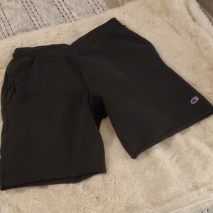 CHAMPION Black Reverse Weave Shorts - Large